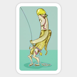 Banana belayer rock climbing Sticker